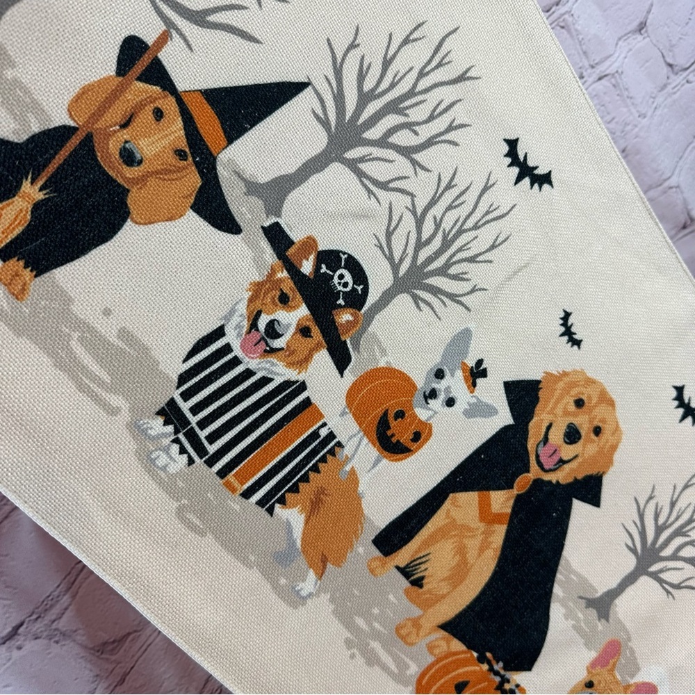 NWT FAO Schwarz halloween lighted Table Runner 14x48 dog in costume - Picture 4 of 11